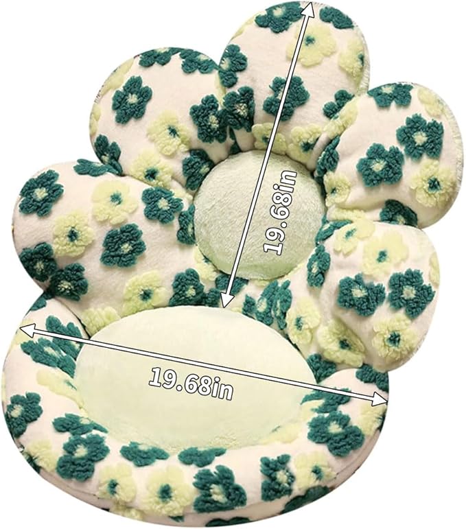 Flower Chair Cushion with Backrest Comfortable Office Chair Pad Student Dormitory Seat Cushion for Sedentary Group Home Decor
