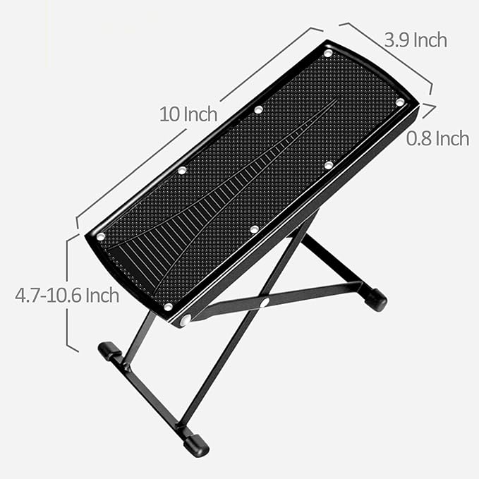 Foldable 6-Position Height Adjustable Pedicure & Manicure Foot Rest, Non-Slip Rubber Foot Stool for Comfortable Home Nail Care, Easy Toenail Trimming & Nail Art Foot Stool