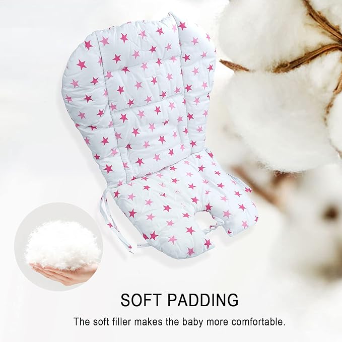 Kocpudu High Chair Pad,high Chair Cushion/seat Cushion/high Chair Cushion Cover,Soft and Comfortable,Light and Breathable, Cute Patterns,Suitable for Most High Chairs,Baby Dining Chairs (Pink)