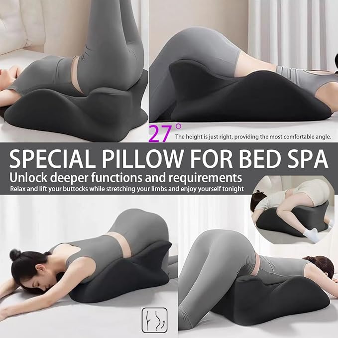 Memory Foam Wedge Pillow Couples Pillow - Intimacy Butt Pillow Cushion for Lumbar Support, 27° Lift Waterproof Posture Support Pillow Modern Style for Home Bedroom