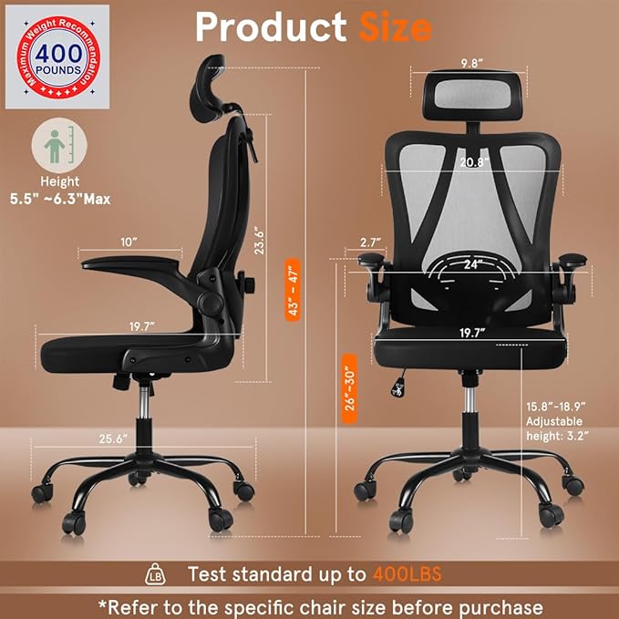Office Chair, Gaming Chair Desk Chair Comfy Computer Chair Ergonomic Office Chair Mesh Office Chair with Rolling for Gaming Home and Office