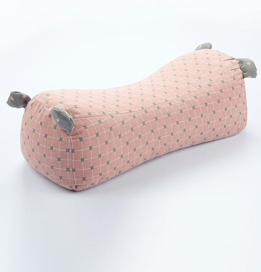Adjustable Buckwheat Neck Pain Relief Pillow, Neck Roll Pillow for Sleeping, Customizable Firmness Round Neck Pillow, Cooling Support for Side and Back Sleepers, Pink 16"x6"