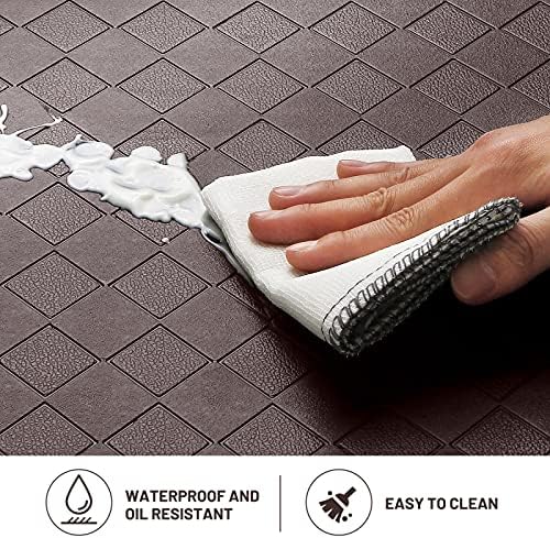HappyTrends Kitchen Floor Mat - 4/5 Inch Thick Anti-Fatigue Kitchen Rug,Waterproof Non-Slip Kitchen Mats and Rugs Heavy Duty Ergonomic Comfort Rug for Kitchen,Office,Sink(17.3" x 39", Chocolate)