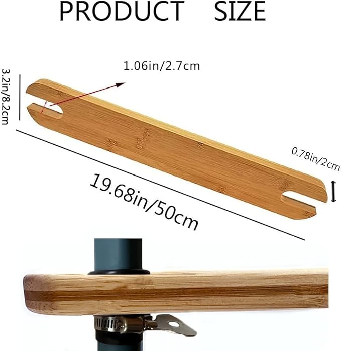 High Chair Footrest, Adjustable Height Natural Bamboo Baby Highchairs Pedal, Suitable for IKEA Antilop High Chair Footstool (A)