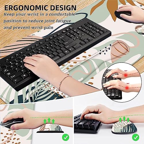 Large Mouse Pad with Wrist Rest, 4-in-1 Wrist Rest for Keyboard and Mouse