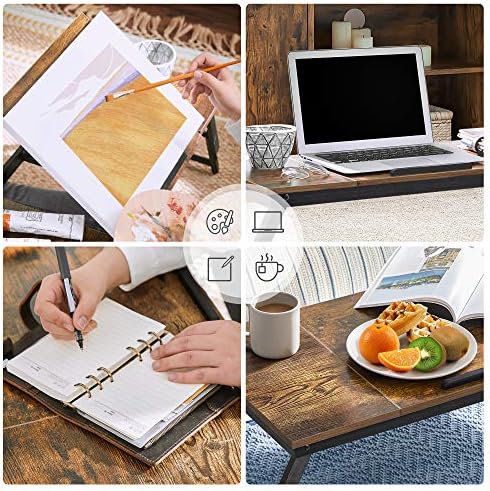 SONGMICS Bed Laptop Desk, Folding Bed Tray, Adjustable Angle and Height