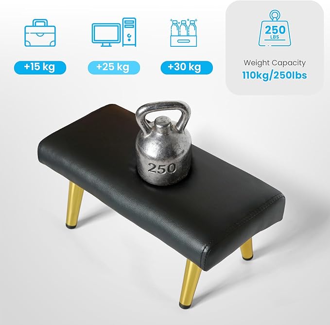 Waterproof Stool Foot Rest & Ottoman,1-3Pack,Ergonomic Non-Slip Foot Ring,Universal Replacement for Salon Barber Spa Chairs (Gloden, 3 PCS)