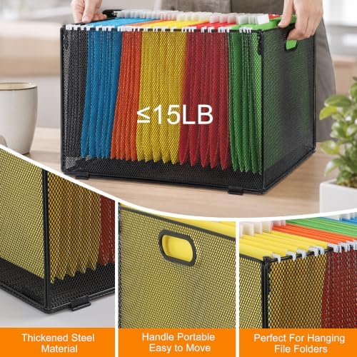 COSYAWN Hanging File Folder Organizer Box, Letter Legal Size, 1 Pack Black