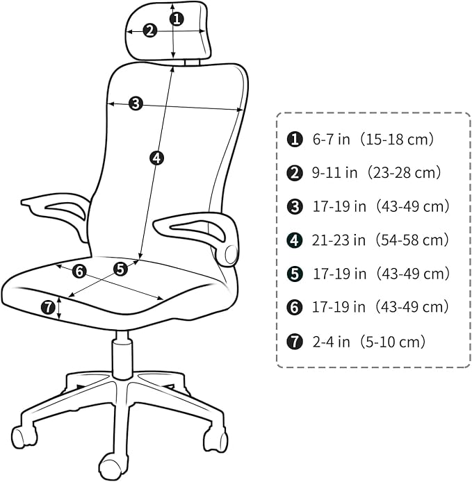 Ergonomic Office Chair Covers Set with Headrest Cover Floral 2 Pieces Stretch Desk Computer Office Chair and Headrest Slipcovers Washable