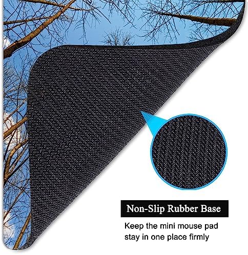 Small Mouse Pad, Mini Mouse Pad 6 X 8 Inch with Non-Slip Rubber Base for Keyboard Tray Laptops Wireless Mouse Home Office Travel, Washable & Portable (Woods Forest)