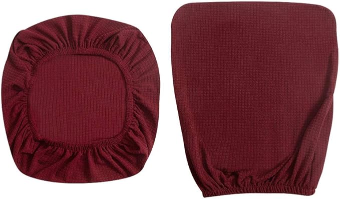 FORCHEER Desk Chair Back and Seat Cover 2 Pieces Wine-red Jacquard Stretch Split Office Chair Covers Water Resistant Washable