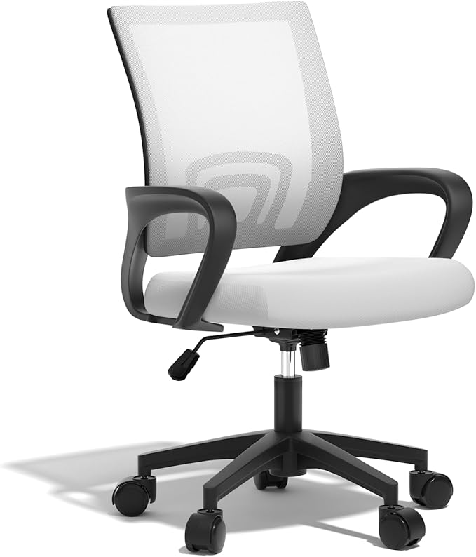 Ergonomic Office Chair - 330Lbs, Breathable Mesh Computer Desk Chair with Lumbar Support & Armrest, Rolling Swivel Adjustable Tilt Lock for Home Office/Gaming, Bedroom Study