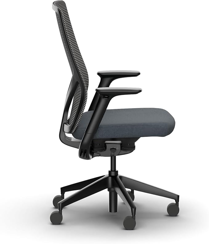 HON Flexion Ergonomic Mesh Office Chair with Lumbar Support, Height‑Adjustable Arms, Weight‑Activated Flex Seating, Swivel Desk or Conference Chair, Black Frame, Black