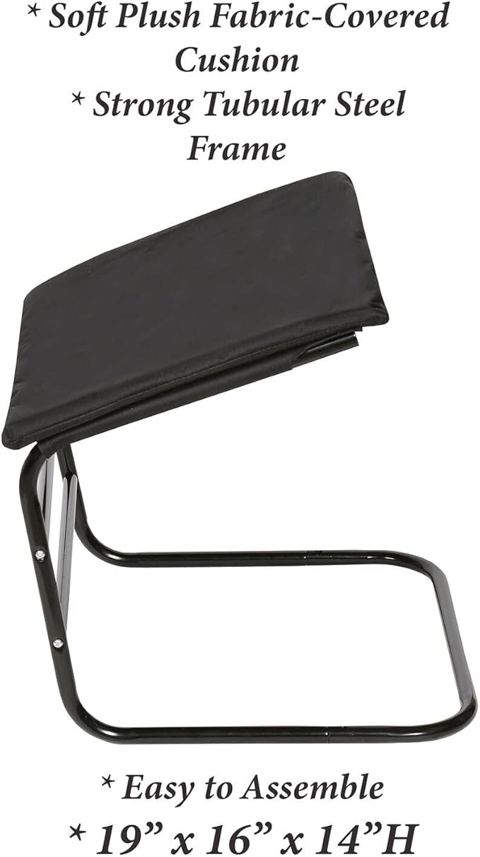 ETNA Ottoman Foot Rest Footstool - Supportive Leg Rest for Chair Sofa Couch - Office Footrest Under Desk Foot Hammock - Black Padded Foot Stool