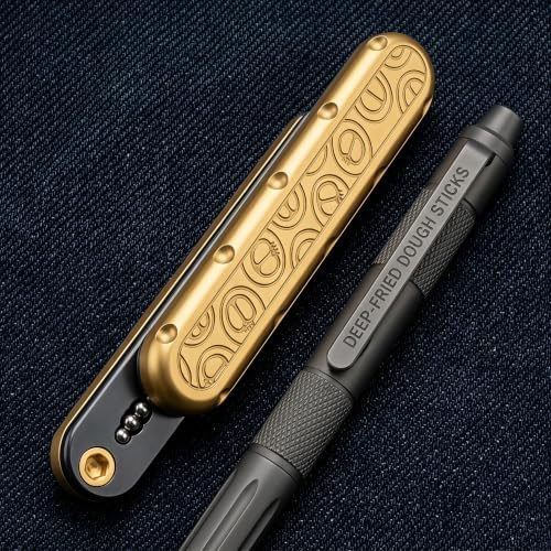 Puffpop-Magnetic Fidget Slider EDC Metal Fidget Toy for Adults – Push Pull Rotate Stress Relief Desk Toy for ADHD Anxiety Relief, Quiet Office Pocket Fidget Toy-(Gold)