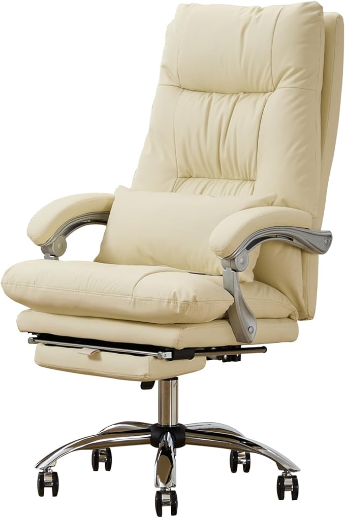 Massage Office Chair with Foot Rest,6 Points Vibration, Executive Office Chairs Tall Office Chair,Ergonomic Reclining Desk Chair