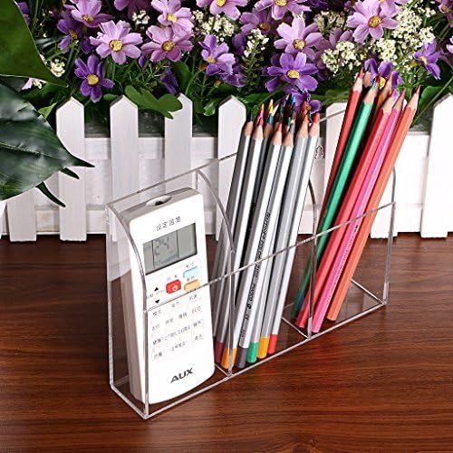 Hipiwe Wall Mount Remote Control Holder Acrylic Media Organizer, 3 Slots