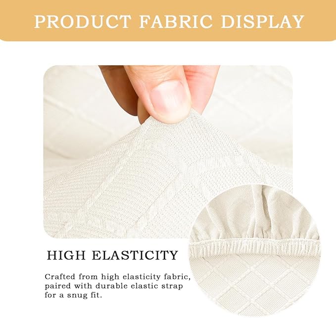 Ergonomic Office Chair Covers Set with Headrest Cover Stretch Desk Computer Chair and Headrest Slipcovers Washable Protector Slipcovers for Swivel Computer Chair 4 Pieces White