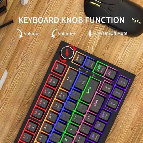 Newmen GM326 Mechanical Keyboard,75% Percent Gaming Keyboard,Wired Keyboard