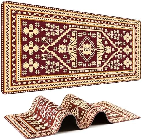 Persian Rug Mouse Pad - Desk Mat for Keyboard and Mouse - Large Mouse Pads for Desk, Gaming Mousepad with Non-Slip Base, Retro Desk Mat (31.5" X 11.8") Rug - Turkish