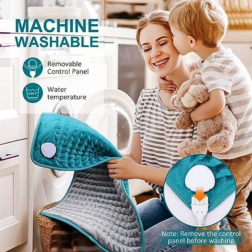 Heating pad for Back/Shoulder/Neck/Leg Pain Relief, Heating Pads for Period Cramps, 6 Fast Heating Settings, Auto-Off, Machine Washable, Birthday Gifts for Women Mom, Extra Large 16"x 30"