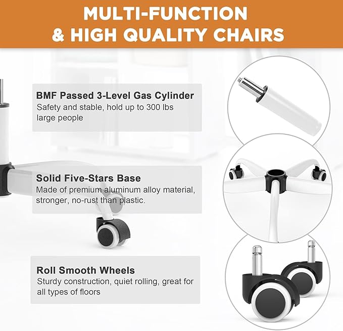 Mimoglad Office Chair, High Back Ergonomic Desk Chair with Adjustable Lumbar Support and Headrest, with flip-up Armrests for Guitar Playing, 5 Years Warranty (Modern, Sunset Glow)