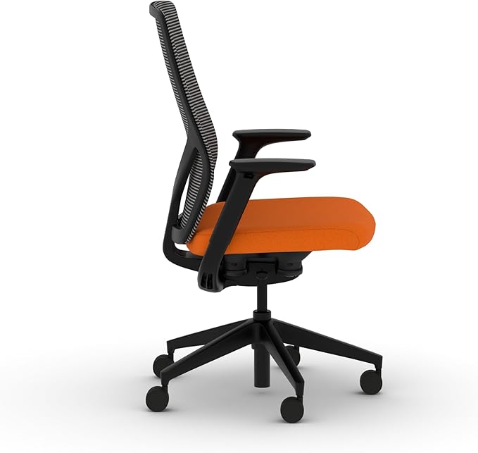 HON Flexion Mesh Office Chair, Height Adjustable Arms, Conference Room Chairs with Lumbar Support, Black Mesh, Black Frame, Apricot