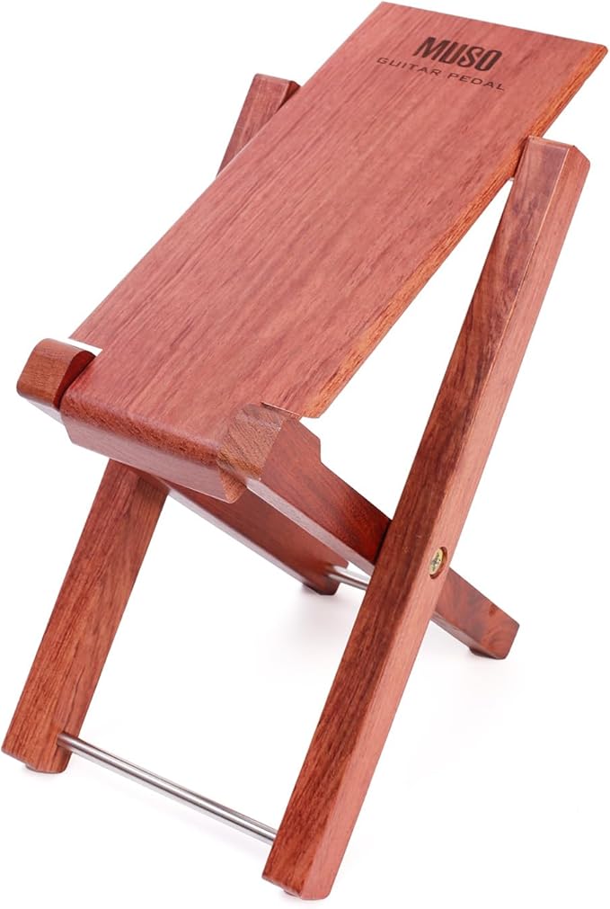 Guitar Stool Foot Rest, Adjustable Foot Stool Folded Wooden Guitar Pedal,Pedicure Foot Stool Footrest 4 Level (Bubinga)