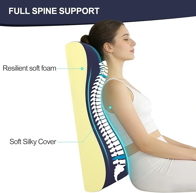 2-in-1 Neck Pillow Lumbar Support Pillow for Recliner Couch& Glider Chair - High Resilient Foam Ergonomic Back Support for High-Back Rocking Chairs, Glider Rocker Replacement Cushions Navy S