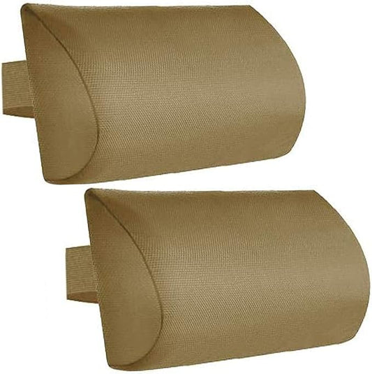 Zero Gravity Chair Set of 2 Replacement Pillow Headrest with Elastic Band, Universal Soft Removable Padded Cushion Head Pillow for Zero Gravity Lounge Chair, Folding Patio Lawn Recliner Chair, Tan