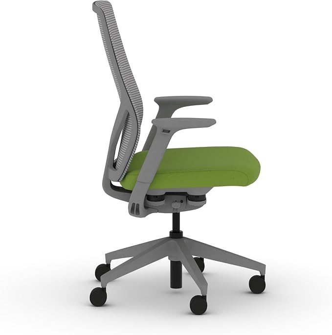 HON Flexion Mesh Office Chair, Height Adjustable Arms, Conference Room Chairs with Lumbar Support, Titanium Mesh, Titanium Frame, Pear