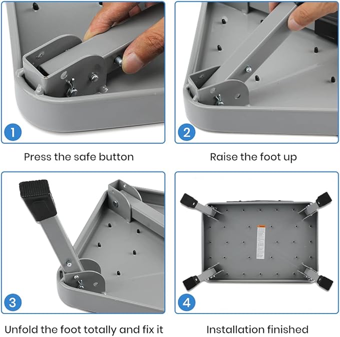TreeLen 1-Step 330lbs Capacity Folding Metal Step Stool, Portable Step Ladder, Non-Slip, Sturdy