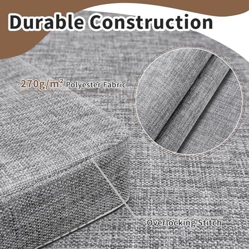 Chair Cushions for Dining Chairs 6 Pack 35D High-Density Foam Seat Cushions for Kitchen Chairs with Ties Non Slip and Removable Cover Chair Pads 16.5" x 16.5" x 2" (Grey)