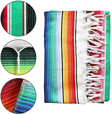 Xplanet 84 X 59 Inch Mexican Serape Blanket Bay Window Blanket, Mexican Tablecloth Serape Tatami Blanket Bed Blanket Table Cover Tapestry Blanket Picnic Mat for Mexican Party Wedding Decorations