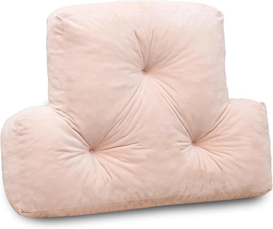 1 MIDDLE ONE Back Pillow for Chair, Memory Foam Lumbar Pillow for Back Support, Back Rest Cushion for Office, Sofa, Couch Sitting, Recliner, Bed and Lower Back Pain (Pink)