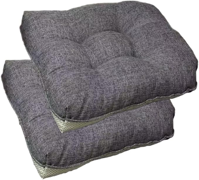 Chair Cushions for Dining Chairs, 18" X 17" U Shape Indoor Chair Pads with Ties for Dining Chairs Kitchen Office, Tatami Floor Pillow Patio Chairs Cushions - Pack of 2 (Gray)