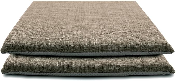 Lifup 2 Pack Chair Cushion Memory Foam Pads, Square Non-Slip Thick Dining Chair Cushions with Ties and Removable Cover for Home Office Restaurant Chair Pads Brown 18 x 18 Inch
