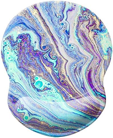 Mouse Pad with Wrist Support, Non Slip Mousepad Wrist Rest for Office, Computer, Laptop & Mac-Comfortable & Lightweight Ergonomic Support Mouse Mat(Pretty Marble-J)