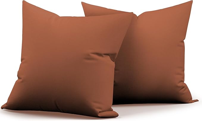 2 Pack Large 20x20 Inch Outdoor Throw Pillows, Durable Solid Color Waterproof Cushion for Patio Deck Poolside and Indoor Furniture, Red