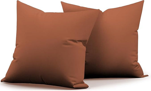 2 Pack Outdoor Decorative Pillow Covers Waterproof for Patio Garden Porch Poolside Sofa Chair Cushions, 18x18 Inch, Red