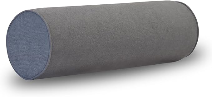 Cylinder Round Memory Foam Support Pillows Cervical Neck Roll Pillow with Pillowcase Soft, Comfortable and Breathable for Sleeping, Chair, Car, Sofa，Travel (Grey, 18X6)