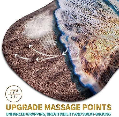 Hokafenle Ergonomic Mouse Pad Wrist Support with Massage Design, Wrist Rest Pain Relief Mousepad with Memory Foam&Non-Slip PU Base, Mouse Pads for Wireless Mouse & Desk (12x8 inch,Sunrise Beach)