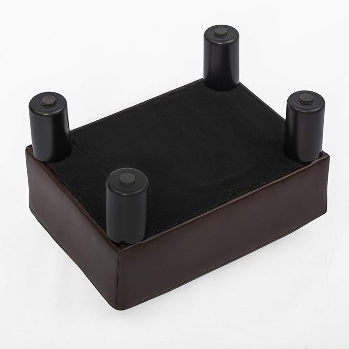 Joveco Foot Rest Ottoman Small Faux PU Leather Footstool (Rectangular Brown)