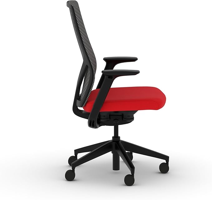 HON Flexion Mesh Office Chair, Height Adjustable Arms, Conference Room Chairs with Lumbar Support, Black Mesh, Black Frame, Ruby