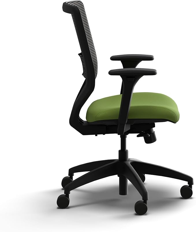 HON Solve Office Chair, Ergonomic Office Chair Mesh Back Support, Adjustable Lumbar Support, Height Adjustable Arms, Black Frame, Pear