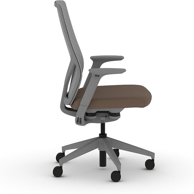 HON Flexion Mesh Office Chair, Height Adjustable Arms, Conference Room Chairs with Lumbar Support, Titanium Mesh, Titanium Frame, Bark