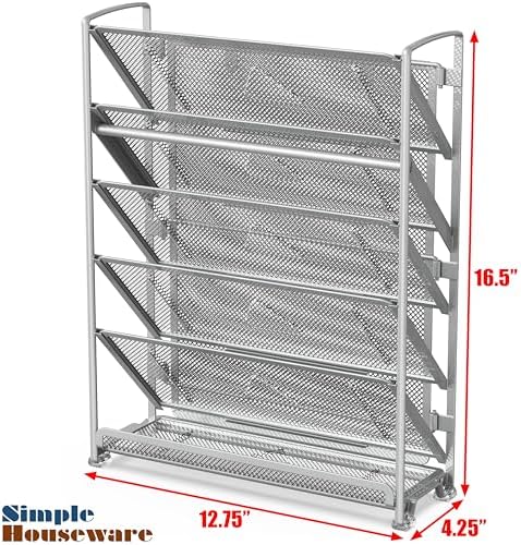 Simple Houseware 6-Tier Wall Mount Document Letter Tray Organizer, Silver