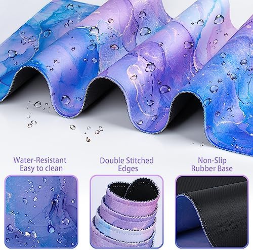 4-in-1 Mouse Pad with Wrist Rest Purple,35.4×15.7in Large Gaming Mouse Pad