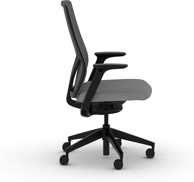 HON Flexion Mesh Office Chair, Height Adjustable Arms, Conference Room Chairs with Lumbar Support, Black Mesh, Black Frame, Frost