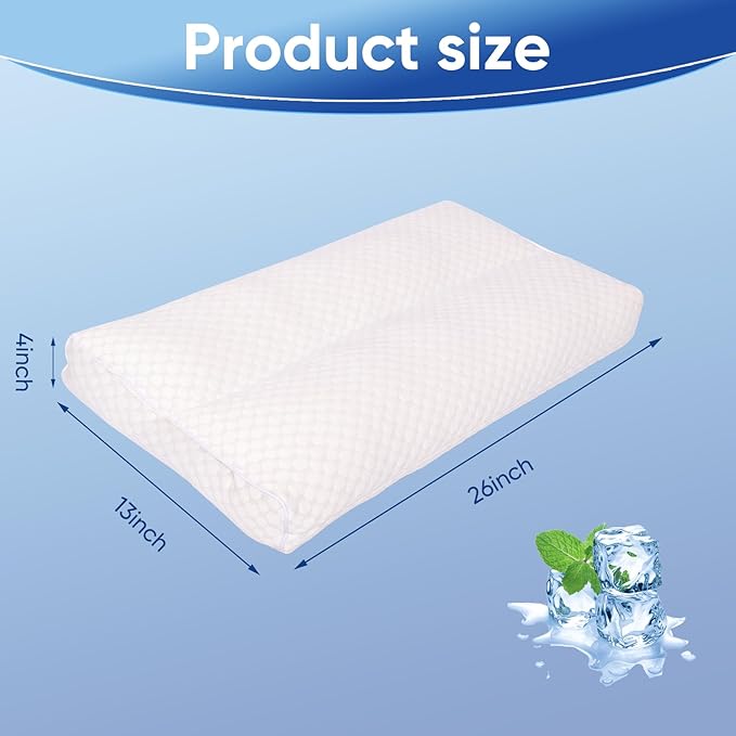 Cooling Knee Pillow for Side Sleeper, 4"Leg Pillow for Side Sleeping, 100% Cooling Fabric Pillow for Between Knees While Sleeping - High Support Alternative for Relieving Leg, Back, and Knee Pain